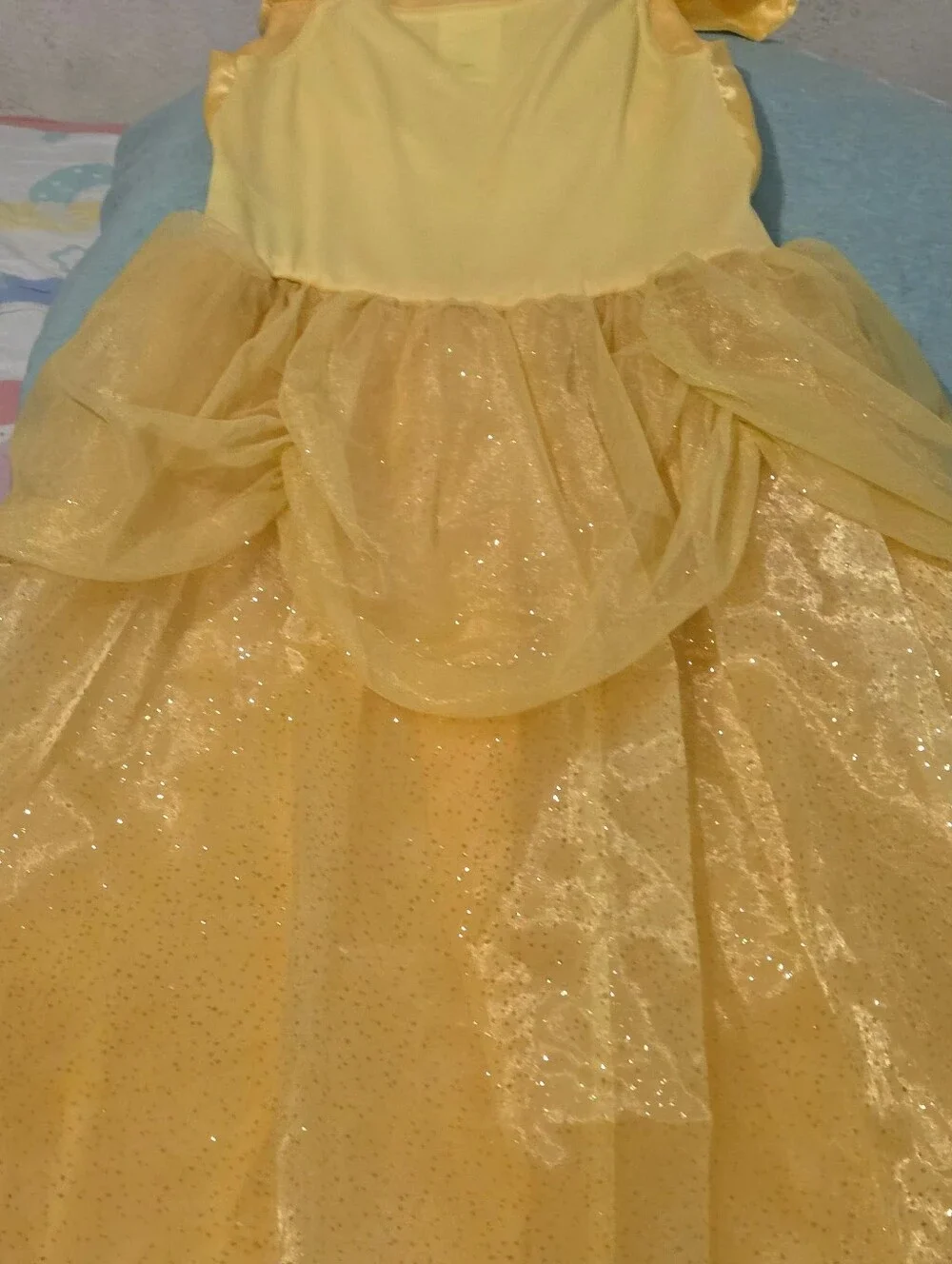 Disney Yellow Princess (Belle)Ball Gown Kids Costume w/Gold Trim & 2 Crowns - Picture 2 of 5